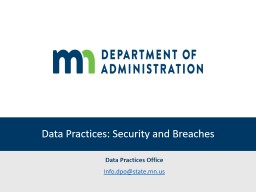 Data Practices: Security and Breaches
