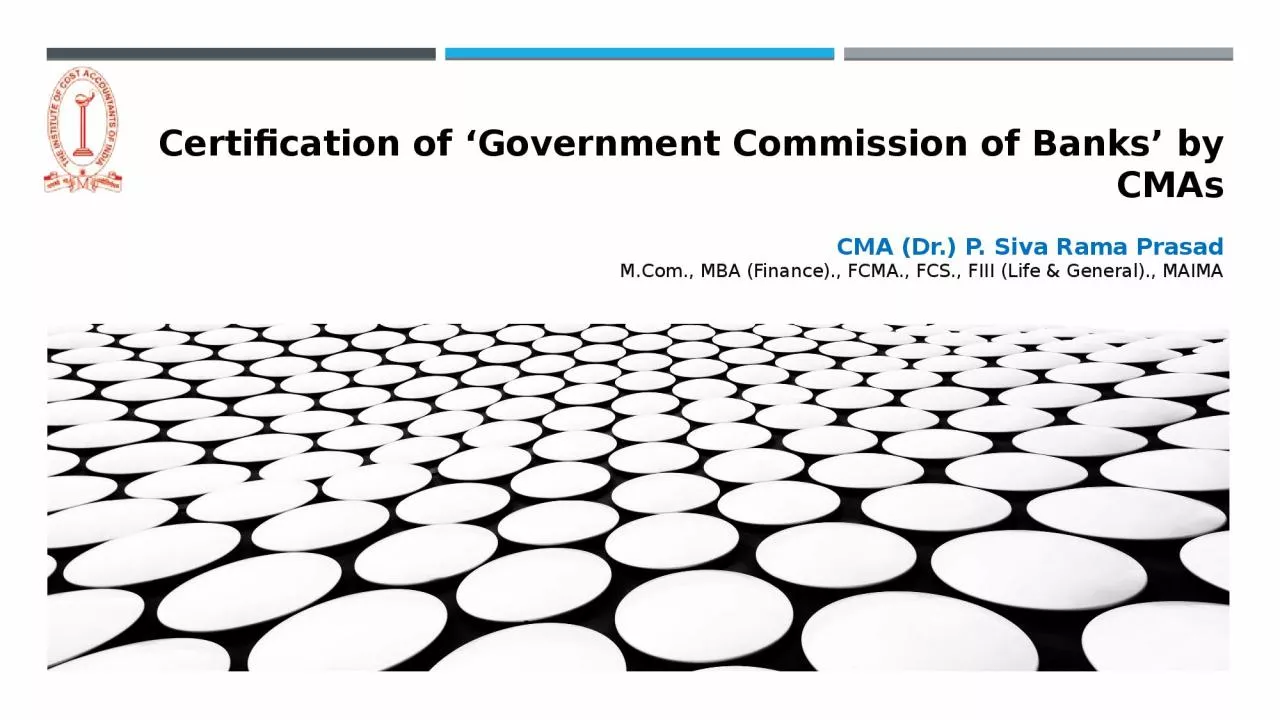 Certification of ‘Government Commission of Banks’ by CMAs
