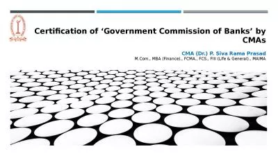 Certification of ‘Government Commission of Banks’ by CMAs