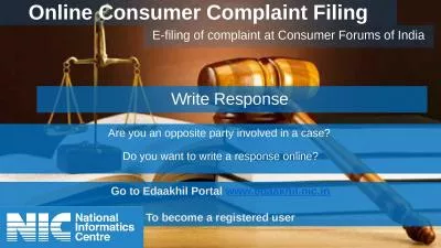 Online Consumer Complaint Filing