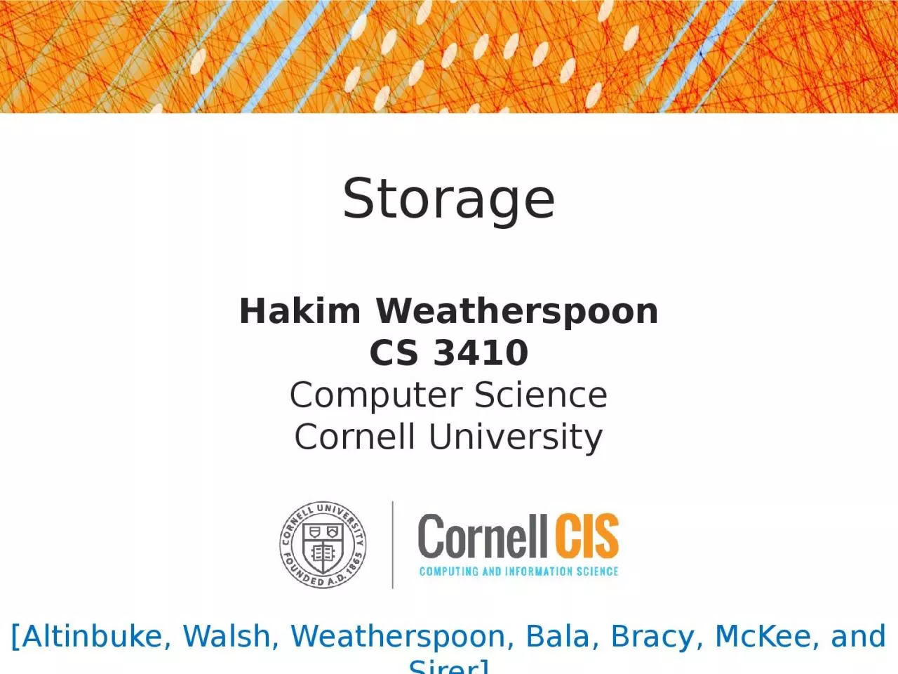 PPT-Storage Hakim Weatherspoon