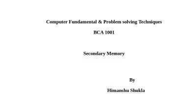 Computer  Fundamental & Problem solving Techniques