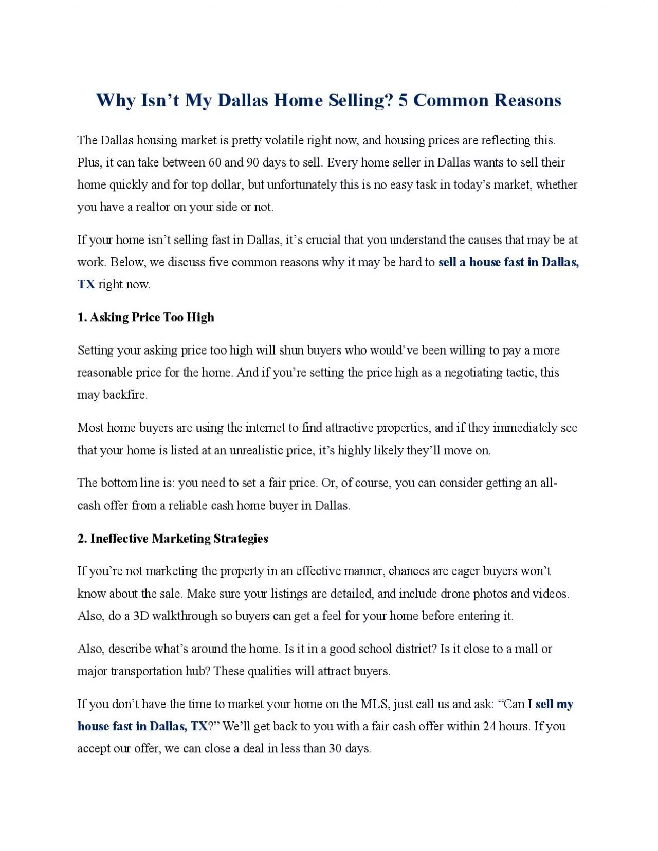 PDF-Why Isn’t My Dallas Home Selling? 5 Common Reasons