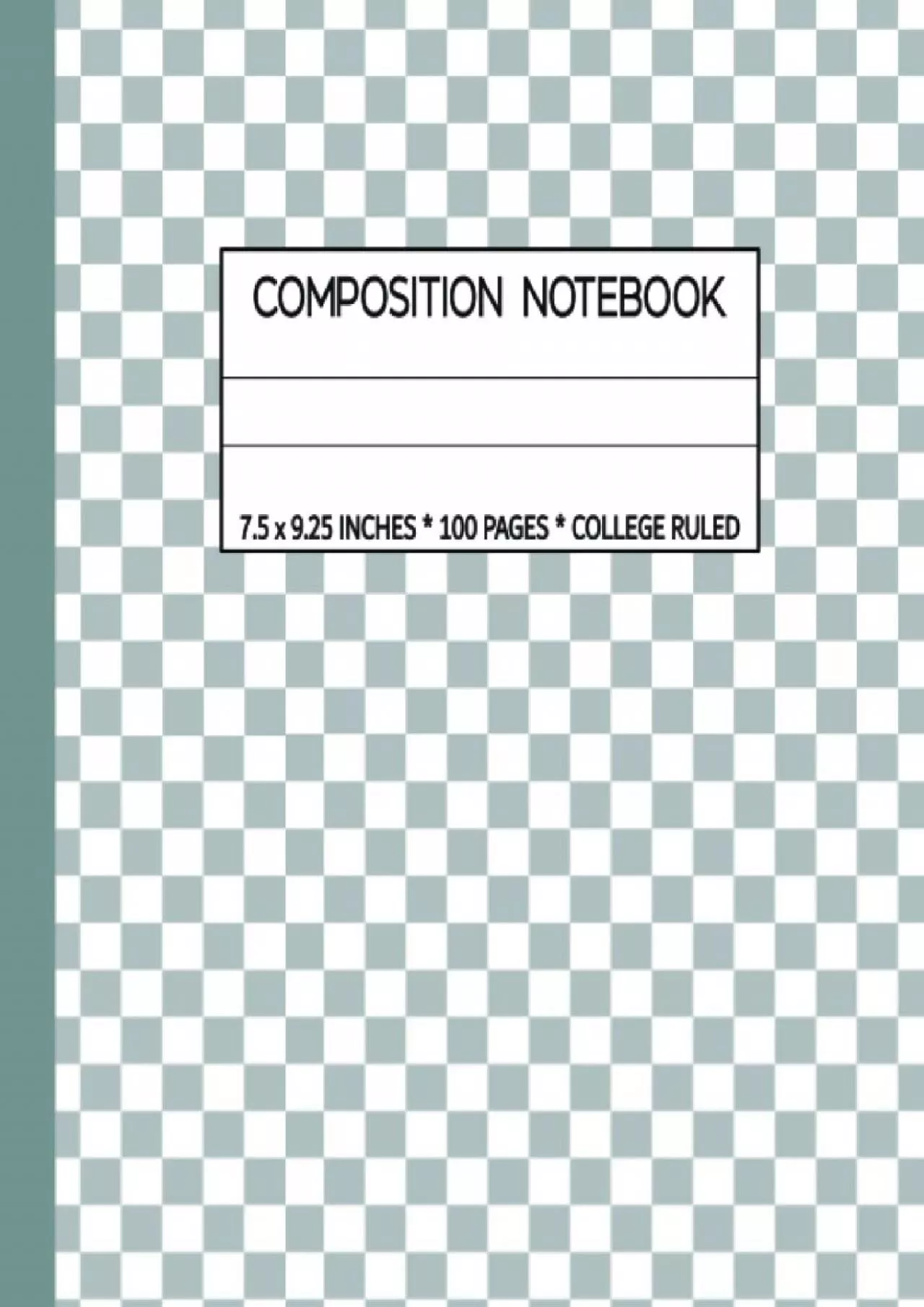 [EBOOK] College Ruled Composition Notebook: Blue Checkered Writing Journal . School Supplies