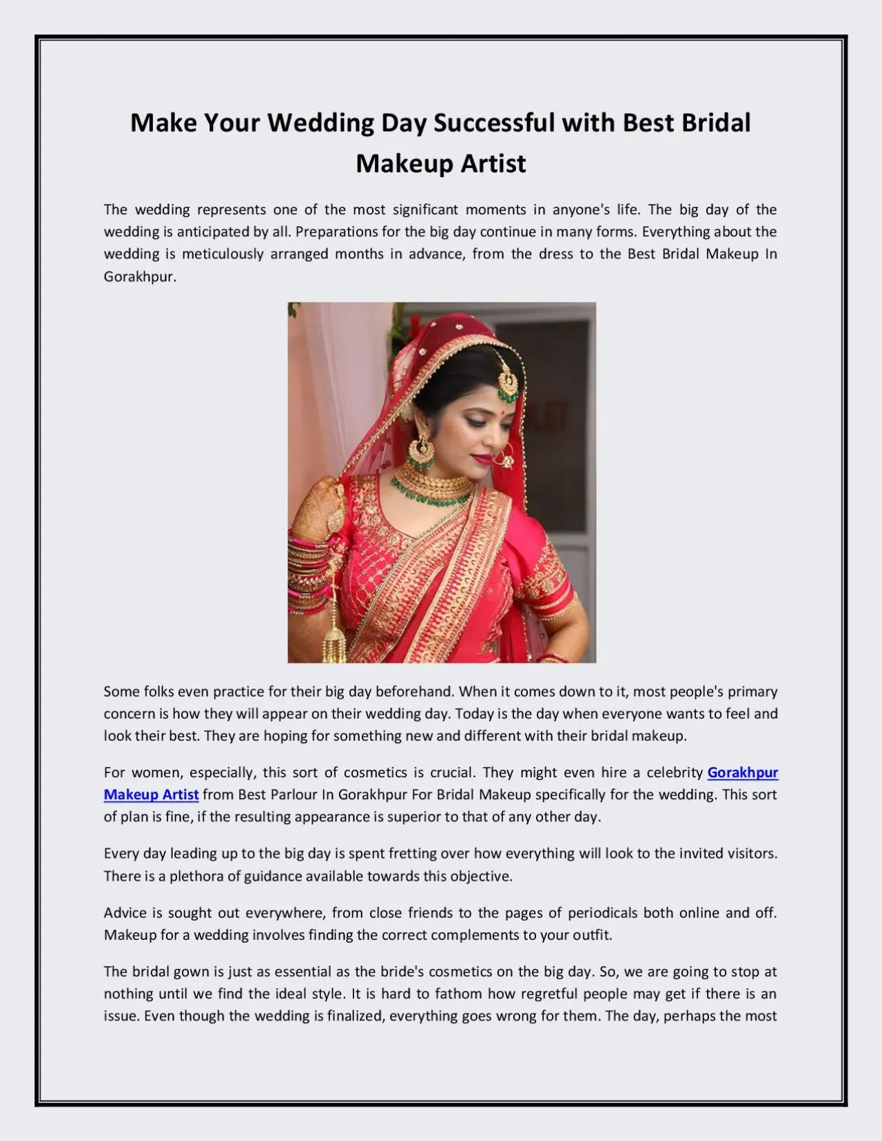 PDF-Make Your Wedding Day Successful with Best Bridal Makeup Artist