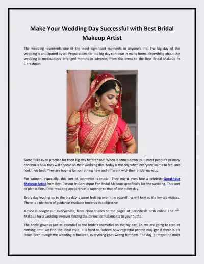 Make Your Wedding Day Successful with Best Bridal Makeup Artist