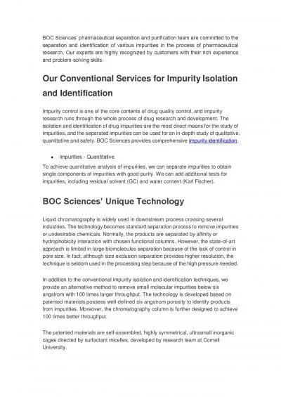 General Test Services by BOC Sciences