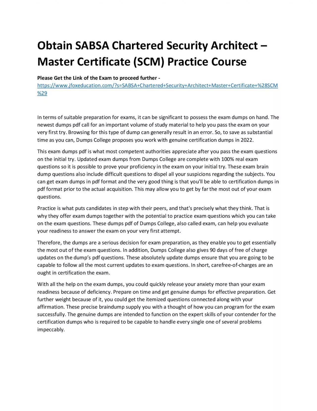 PDF-Obtain SABSA Chartered Security Architect – Master Certificate (SCM) Practice Course