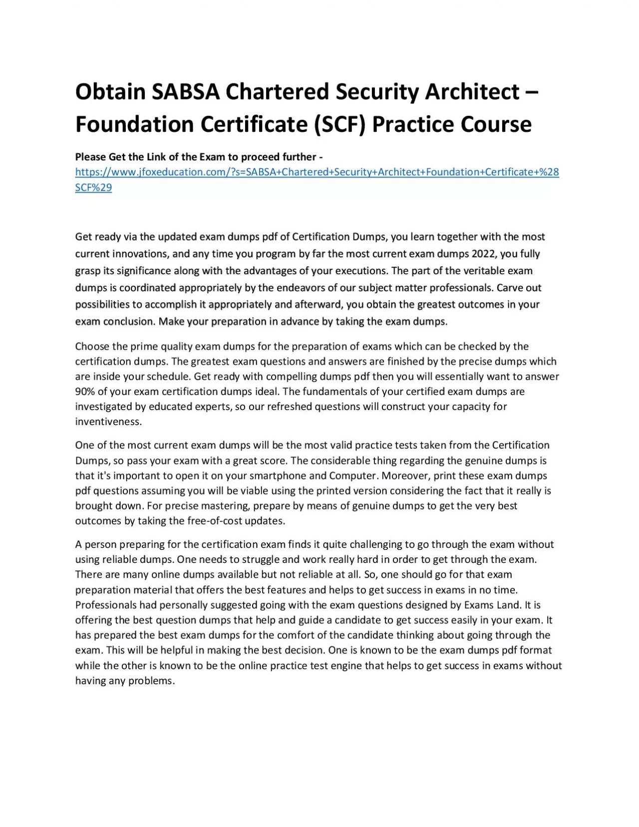 PDF-Obtain SABSA Chartered Security Architect – Foundation Certificate (SCF) Practice Course