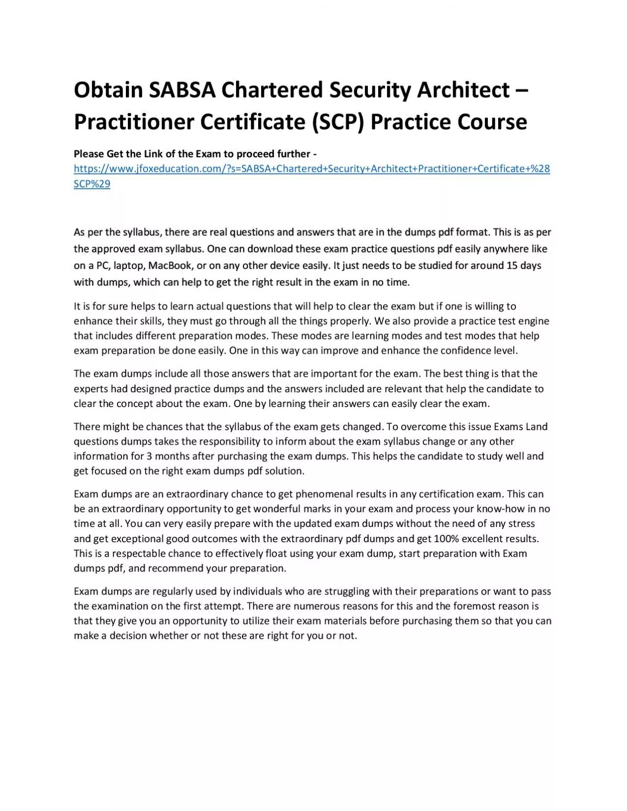 PDF-Obtain SABSA Chartered Security Architect – Practitioner Certificate (SCP) Practice