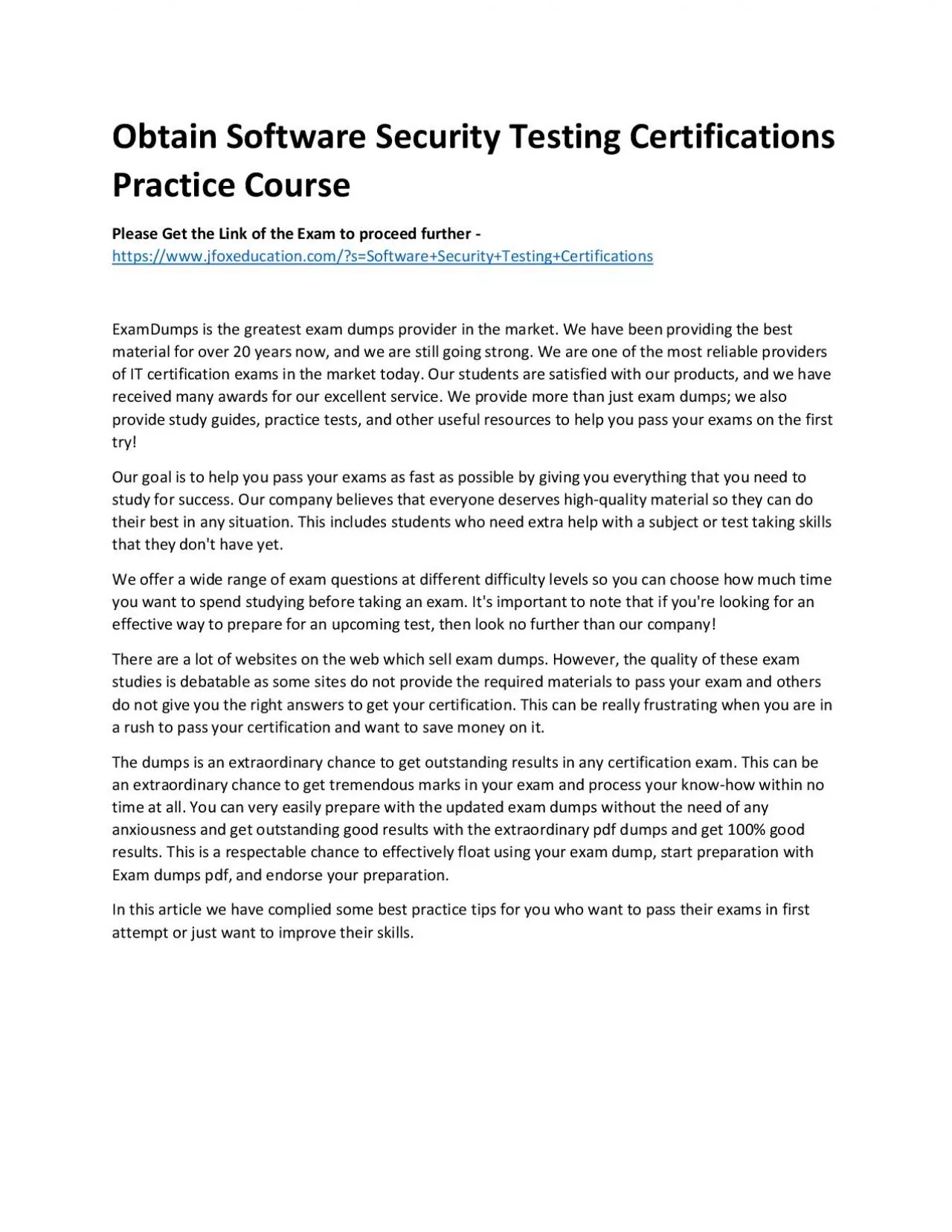 PDF-Obtain Software Security Testing Certifications Practice Course