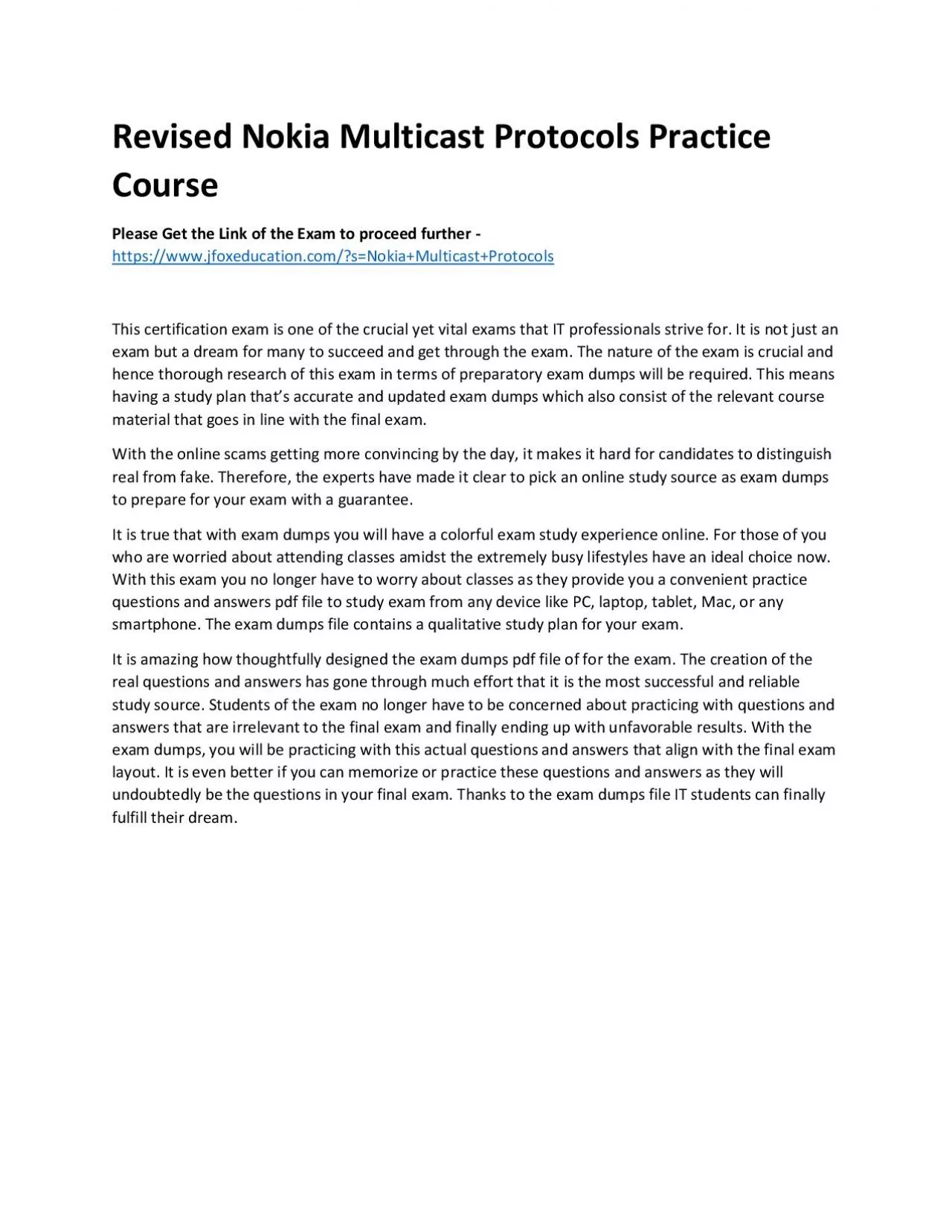 PDF-Revised Nokia Multicast Protocols Practice Course