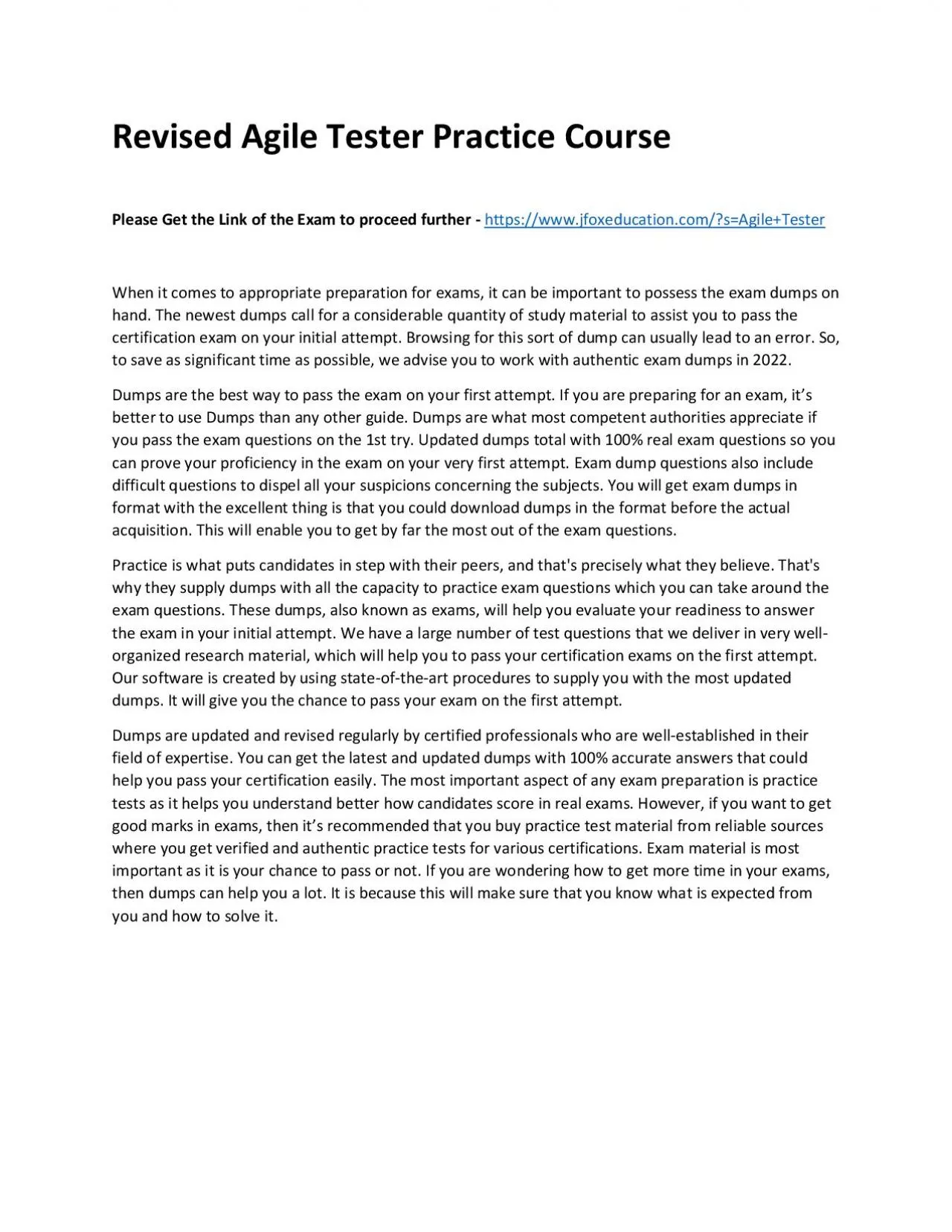 PDF-Revised Agile Tester Practice Course