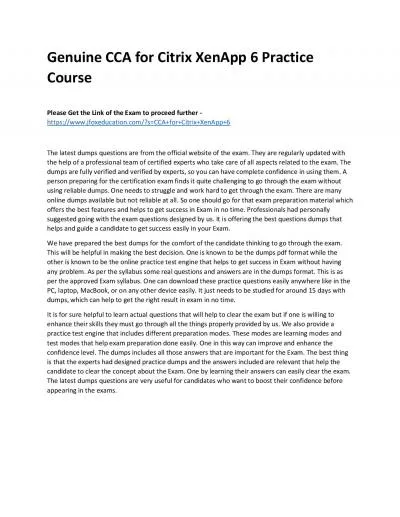 Genuine CCA for Citrix XenApp 6 Practice Course