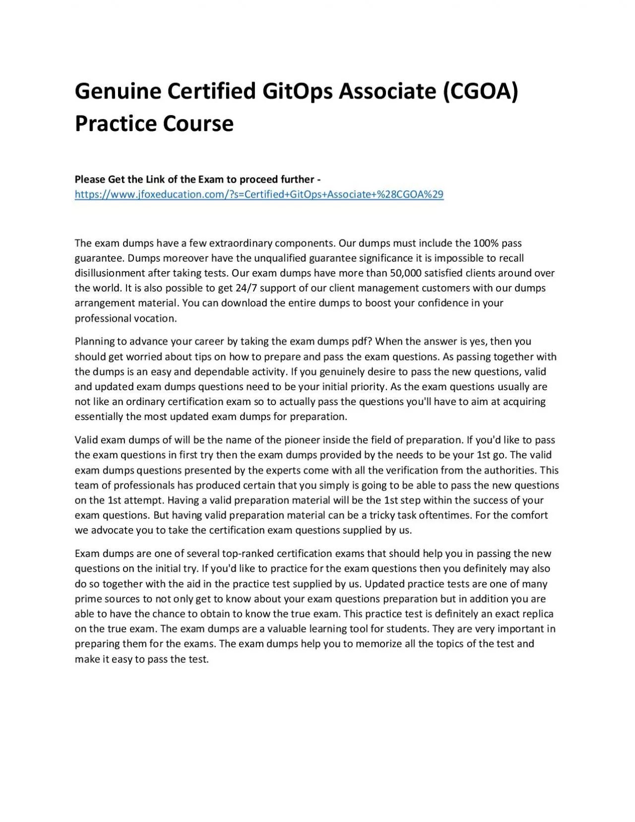 PDF-Genuine Certified GitOps Associate (CGOA) Practice Course