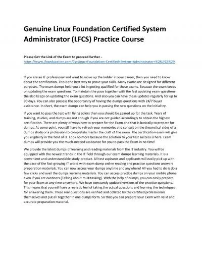 Genuine Linux Foundation Certified System Administrator (LFCS) Practice Course