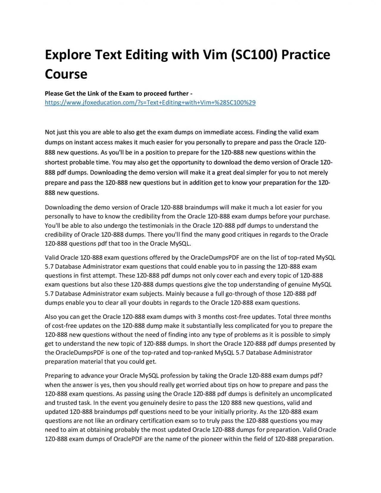 PDF-Explore Text Editing with Vim (SC100) Practice Course