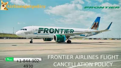 Frontier Airlines Flight Cancellation policy
