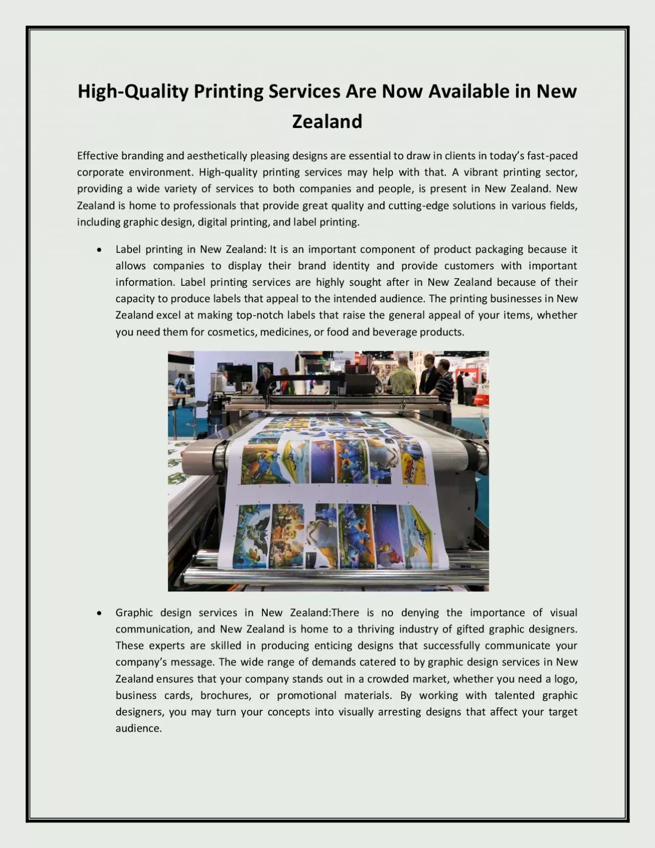 High-Quality Printing Services Are Now Available in New Zealand