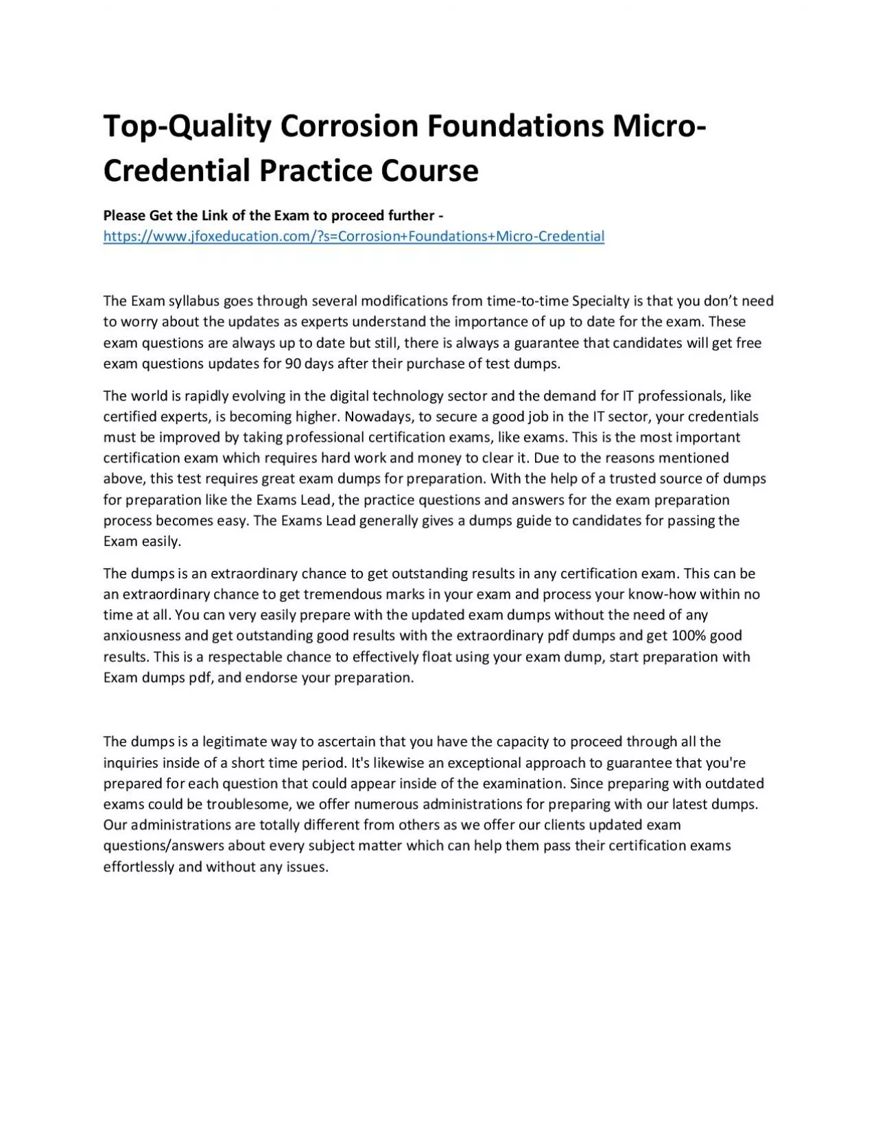 PDF-Top-Quality Corrosion Foundations Micro-Credential Practice Course