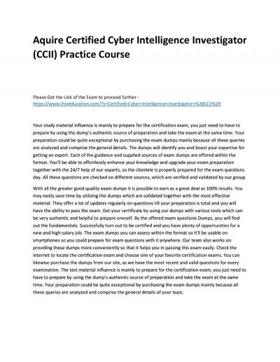 Aquire Certified Cyber Intelligence Investigator (CCII) Practice Course