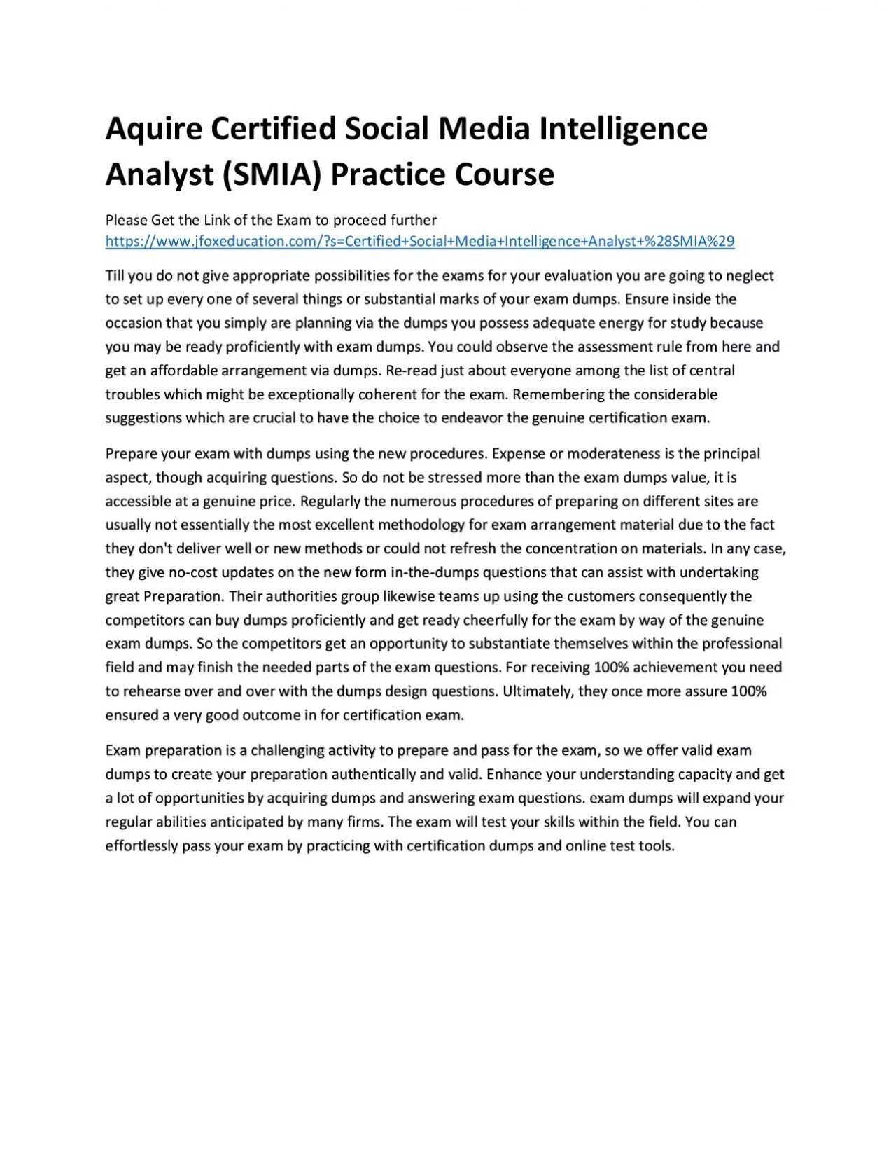 PDF-Aquire Certified Social Media Intelligence Analyst (SMIA) Practice Course