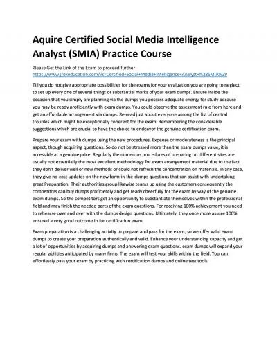 Aquire Certified Social Media Intelligence Analyst (SMIA) Practice Course