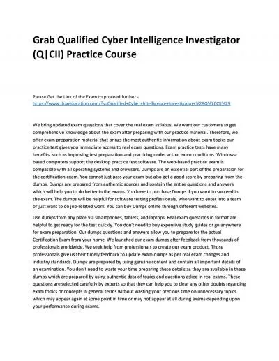 Grab Qualified Cyber Intelligence Investigator (Q|CII) Practice Course