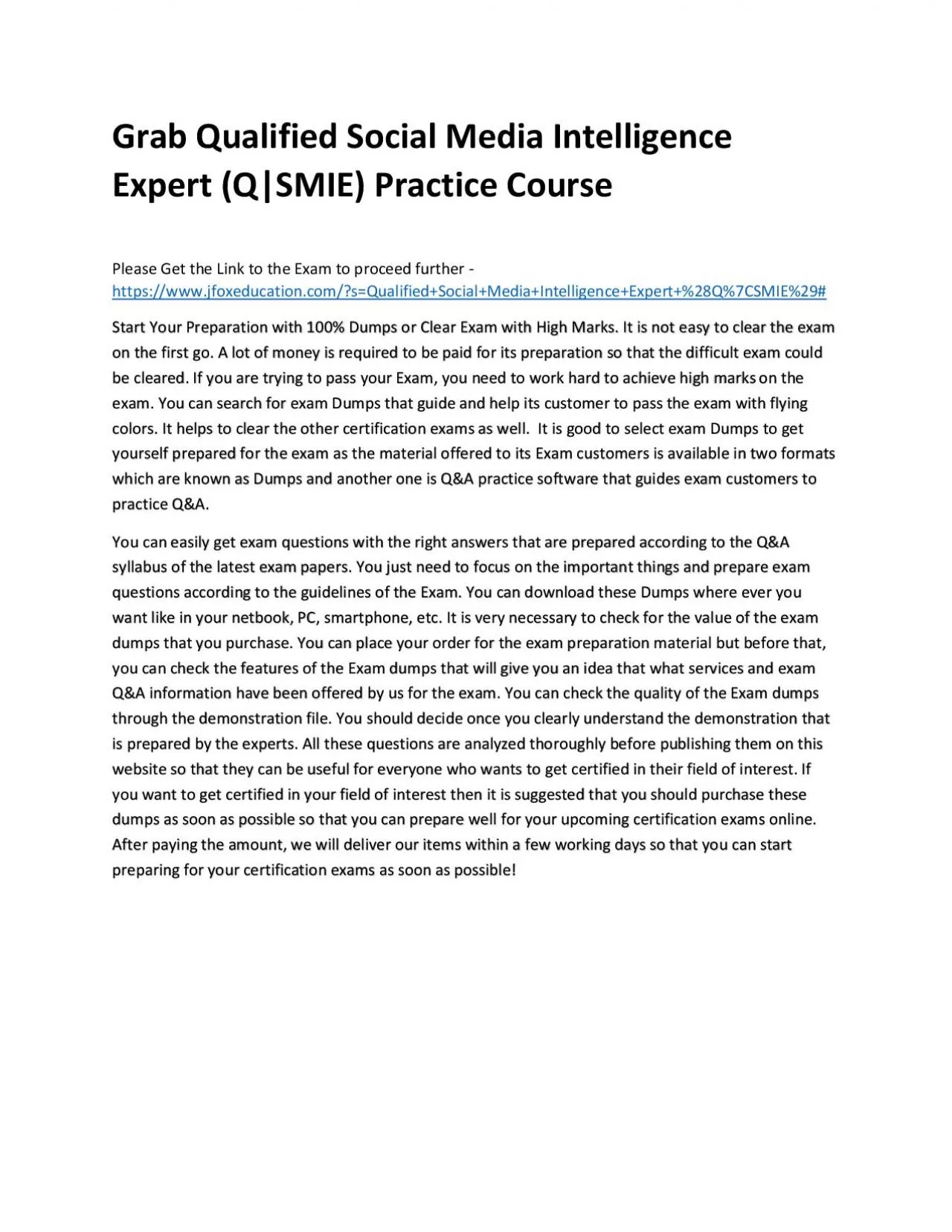 PDF-Grab Qualified Social Media Intelligence Expert (Q|SMIE) Practice Course