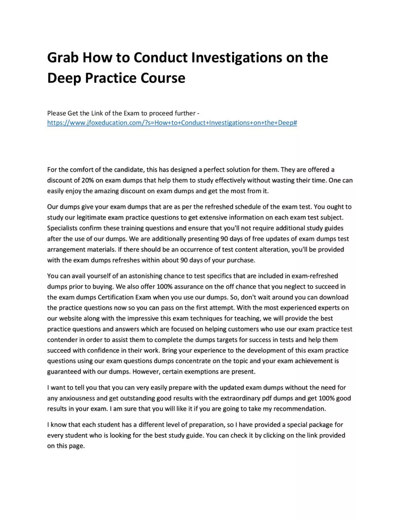 PDF-Grab How to Conduct Investigations on the Deep Practice Course