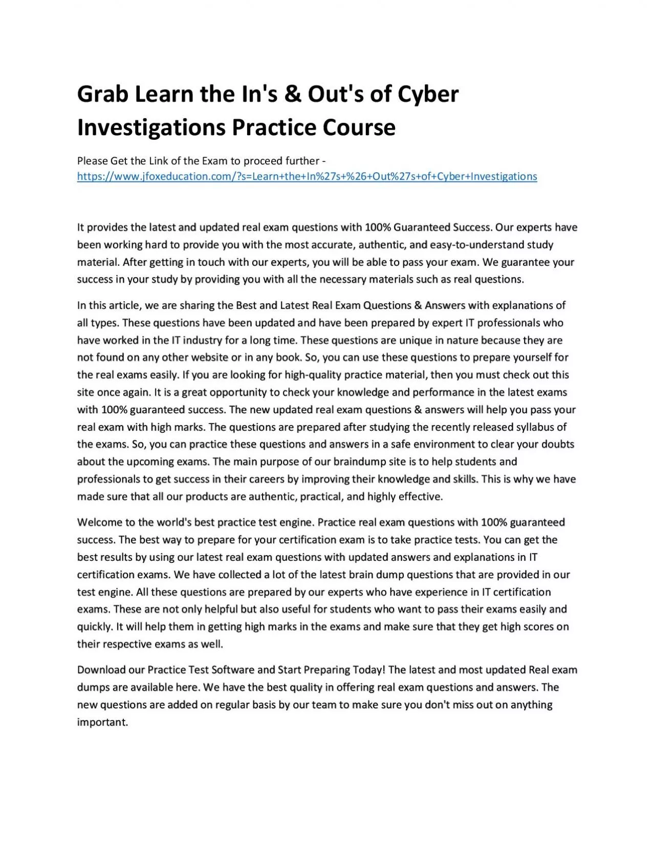 PDF-Grab Learn the In\'s & Out\'s of Cyber Investigations Practice Course