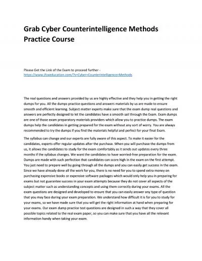 Grab Cyber Counterintelligence Methods Practice Course