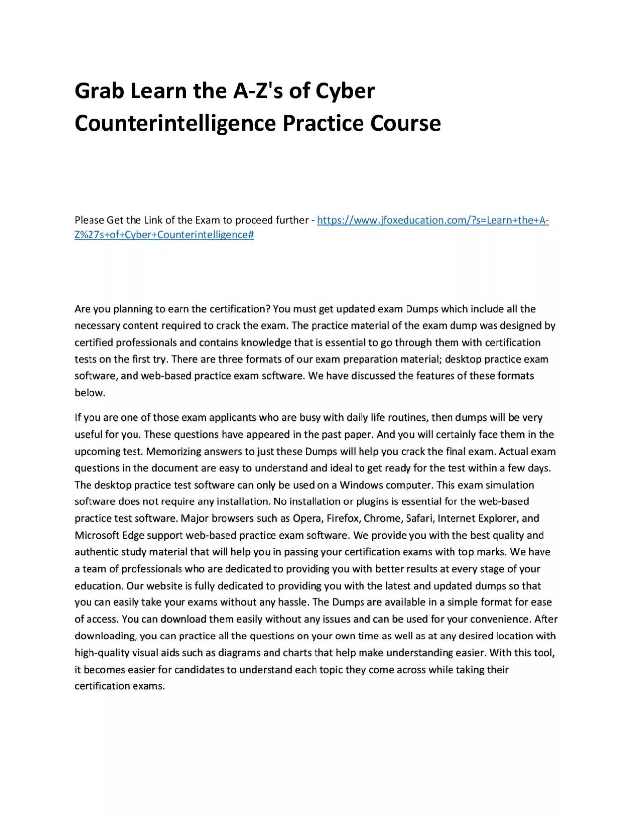 PDF-Grab Learn the A-Z\'s of Cyber Counterintelligence Practice Course