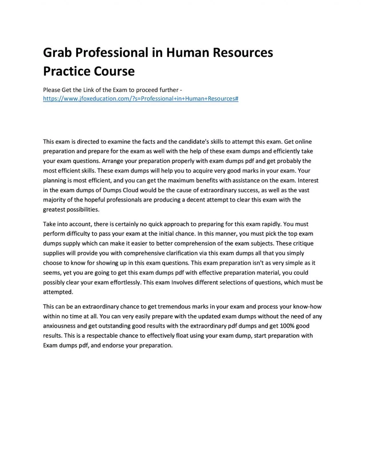 PDF-Grab Professional in Human Resources Practice Course