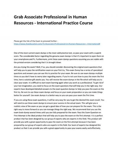 Grab Associate Professional in Human Resources - International Practice Course