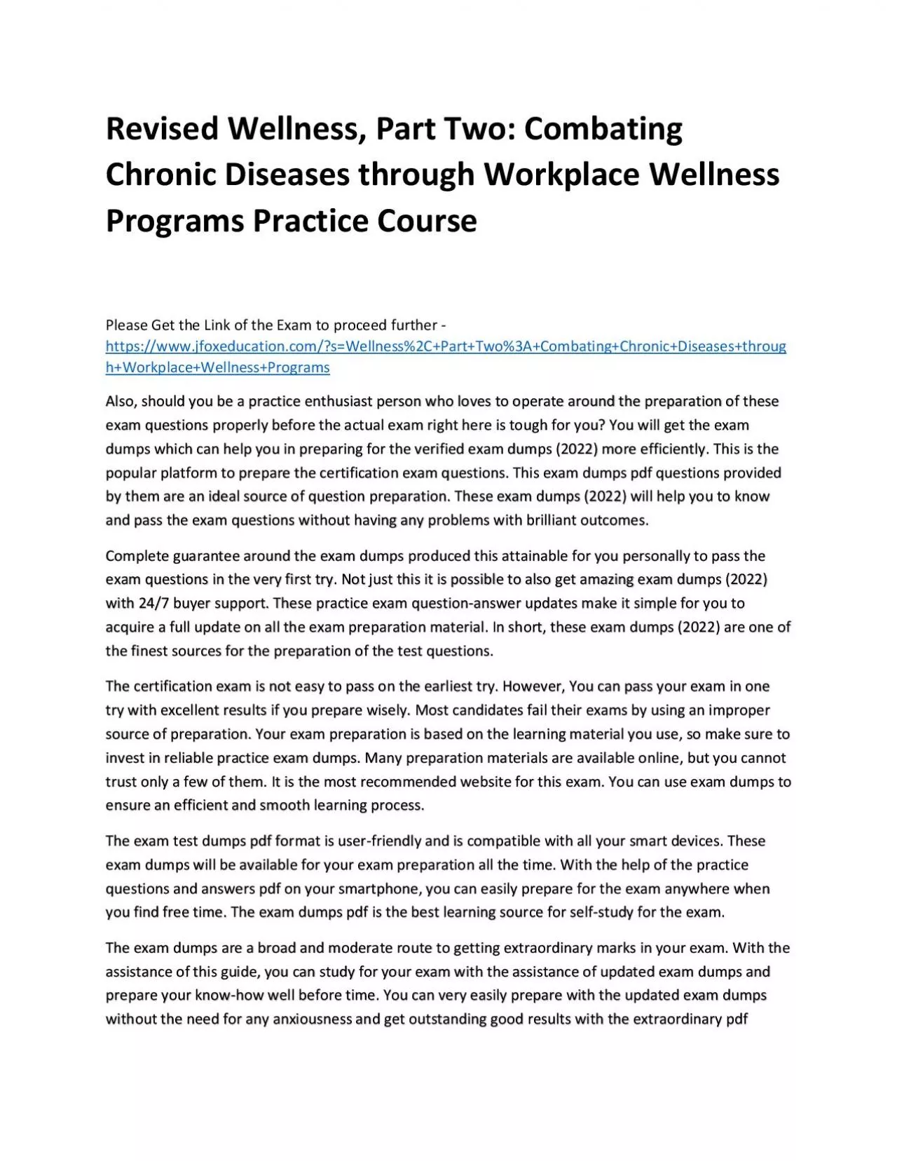 PDF-Revised Wellness, Part Two: Combating Chronic Diseases through Workplace Wellness Programs