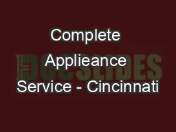 Complete Applieance Service - Cincinnati