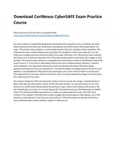 Download CertNexus CyberSAFE Exam Practice Course