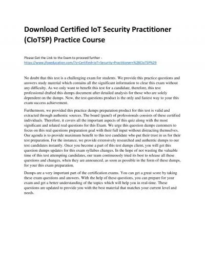 Download Certified IoT Security Practitioner (CIoTSP) Practice Course