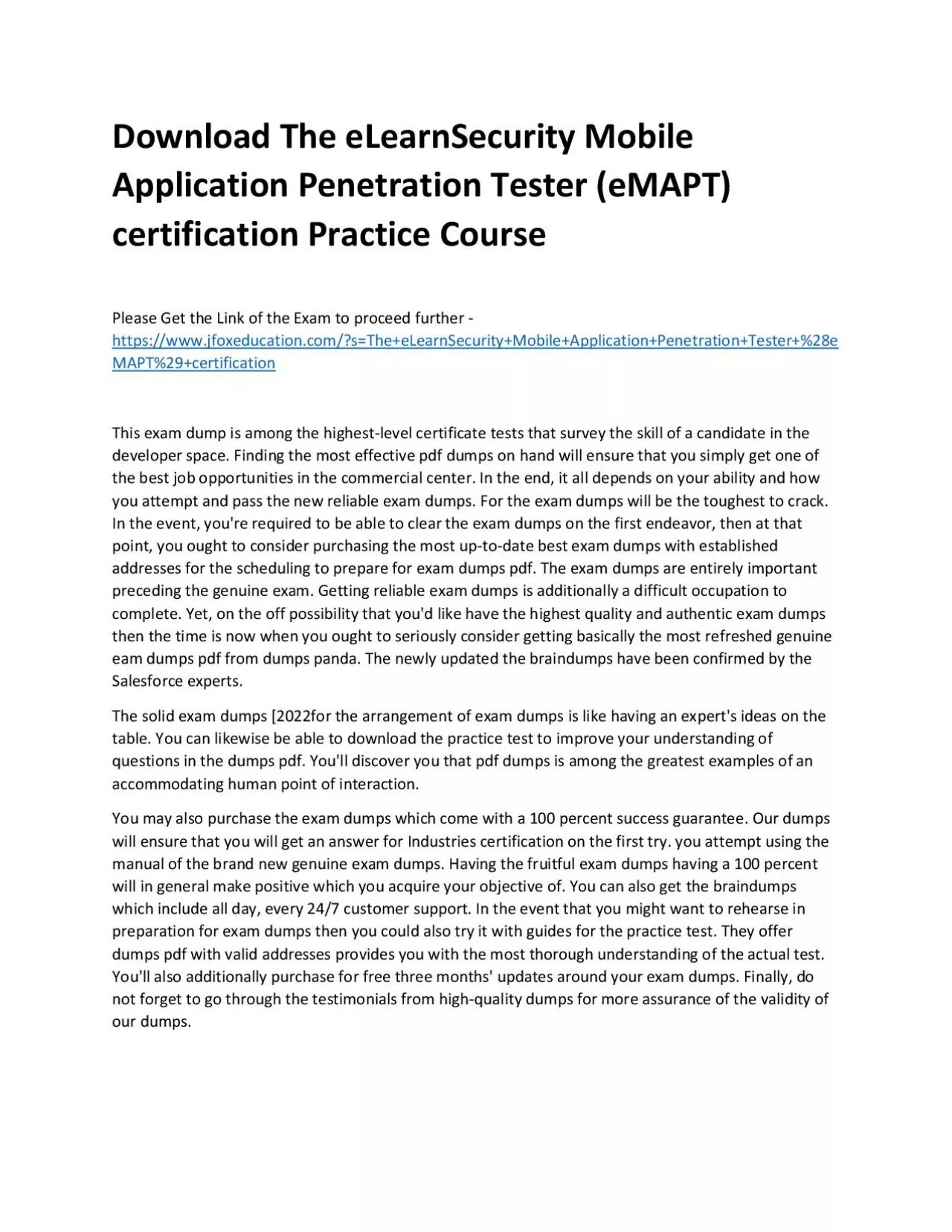 PDF-Download The eLearnSecurity Mobile Application Penetration Tester (eMAPT) certification