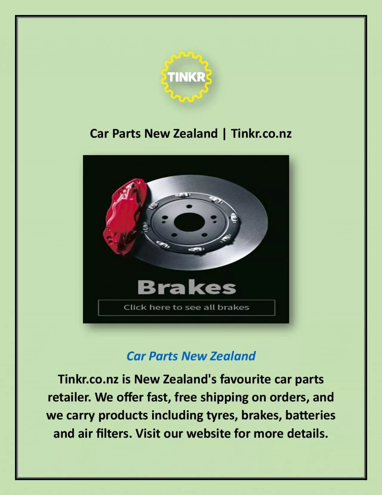 PDF-Car Parts New Zealand | Tinkr.co.nz