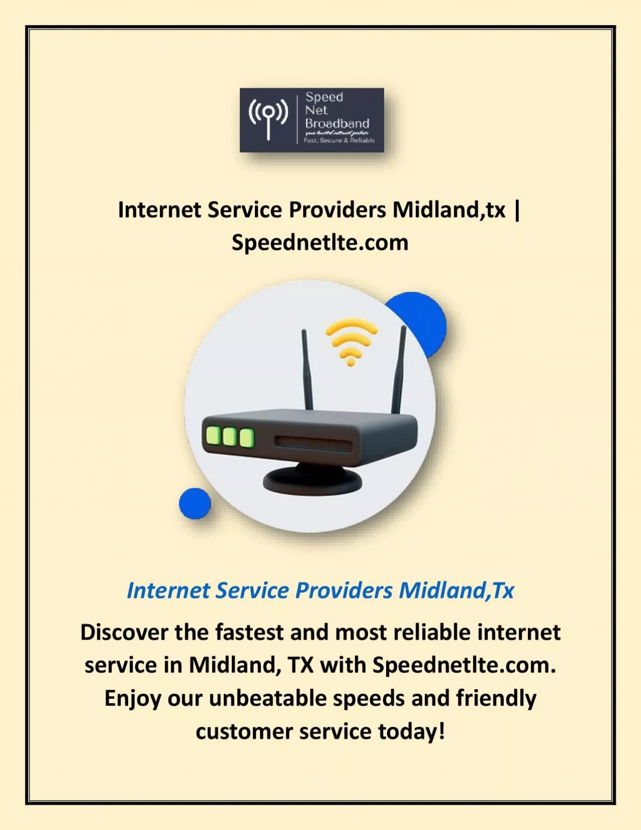 Internet Service Providers Midland,tx | Speednetlte.com