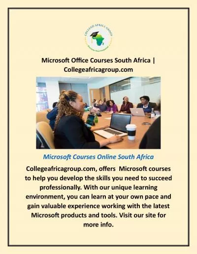 Microsoft Office Courses South Africa | Collegeafricagroup.com