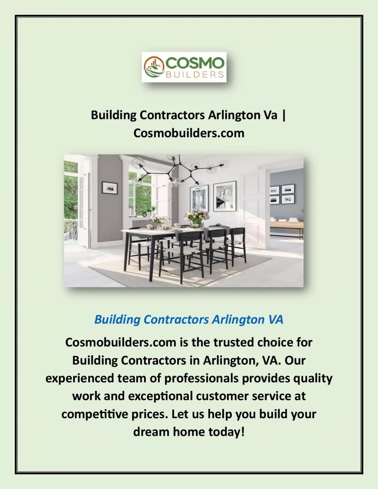 PDF-Building Contractors Arlington Va | Cosmobuilders.com