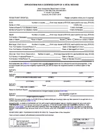 Rev   VR OFFICIAL USE ONLY NBR TYPESAMTS ISSUED APPLICATION FOR A CERTIFIED COPY OF A