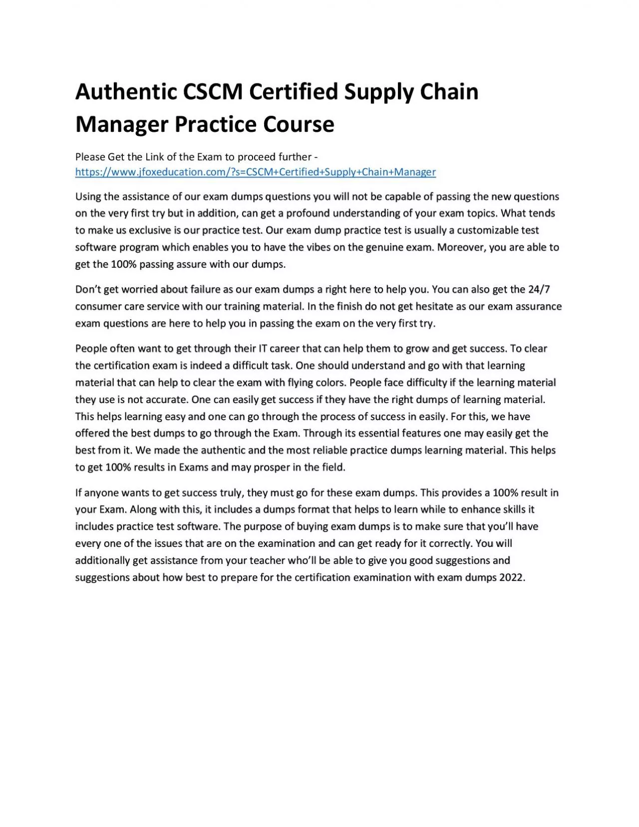 PDF-Authentic CSCM Certified Supply Chain Manager Practice Course