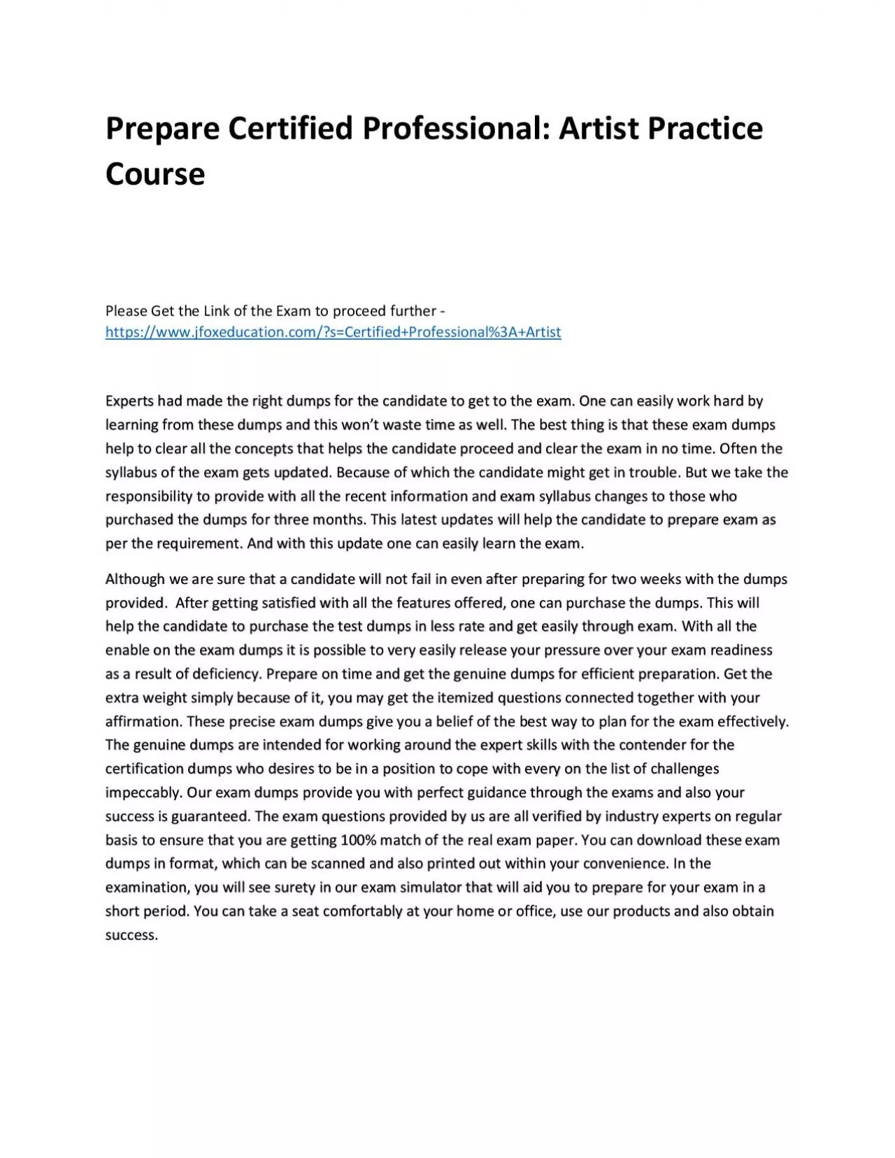 PDF-Prepare Certified Professional: Artist Practice Course