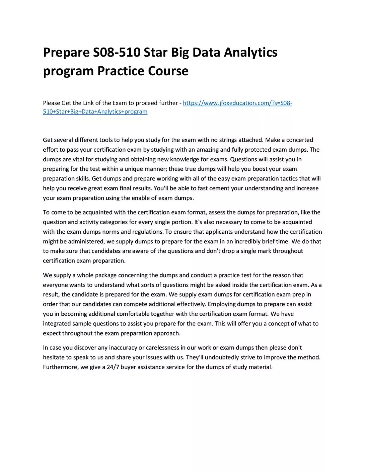 PDF-Prepare S08-510 Star Big Data Analytics program Practice Course