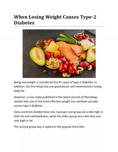 When Losing Weight Causes Type-2 Diabetes