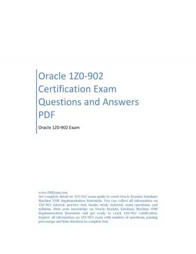 Oracle 1Z0-902 Certification Exam Questions and Answers PDF